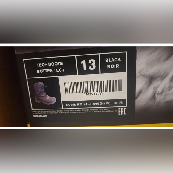 Ski-Doo TEC+ Boots Black Waterproof Primaloft Insulated Unisex NIB - Picture 6 of 9